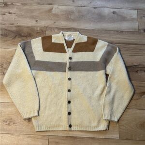 Vintage 70s Striped Grandpa Cardigan Forum Sportswear